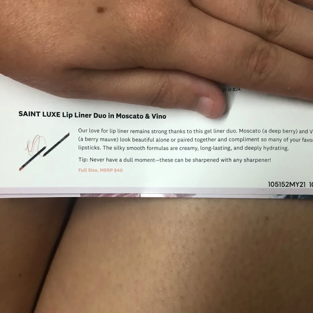 NWT Saint Luxe Lip Liner Duo in Moscato & Vino